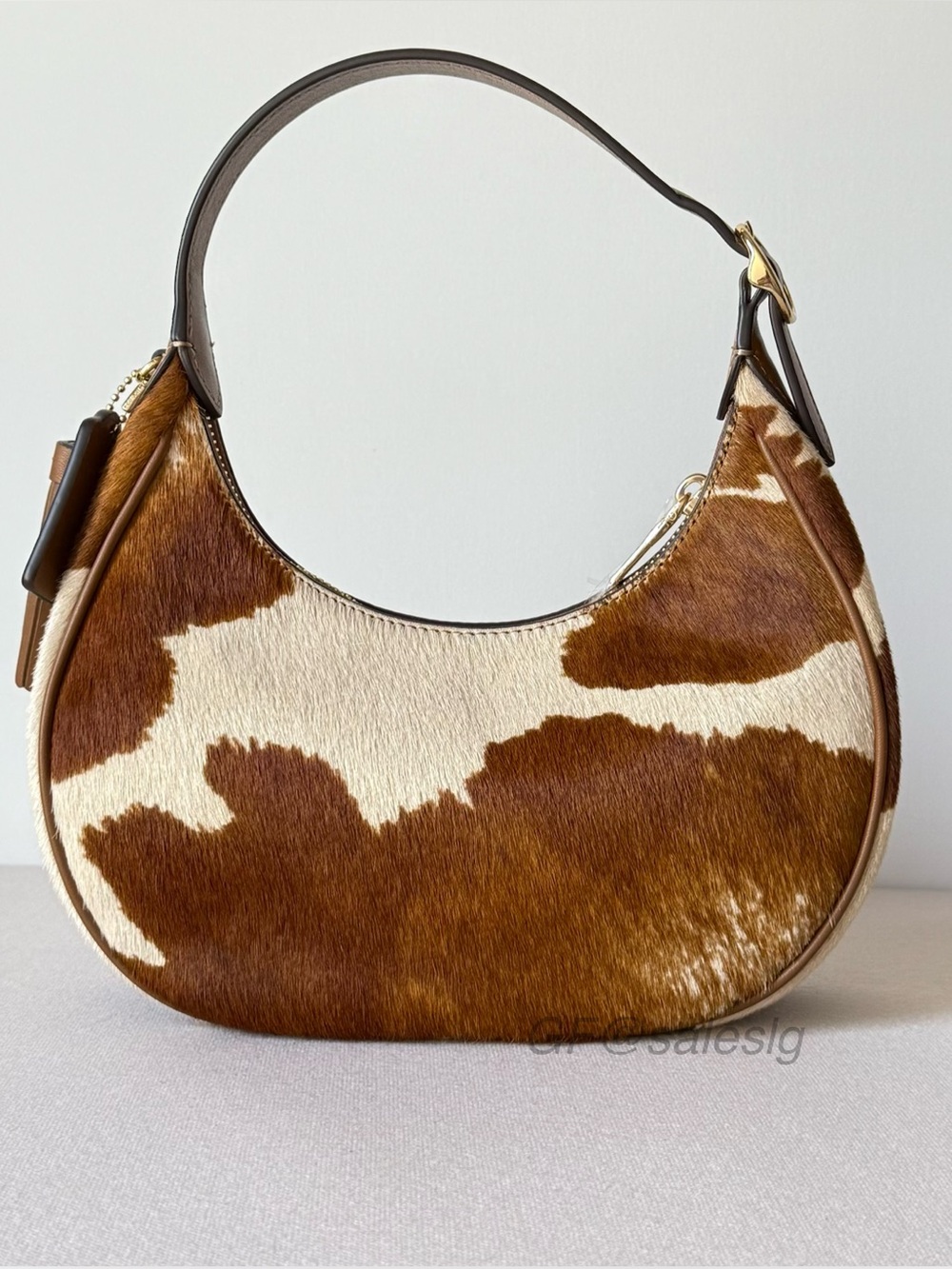 NWT Coach Emily Shoulder & Crossbody Bag In Haircalf With Cow Print Gold CDX23 - Picture 7 of 15